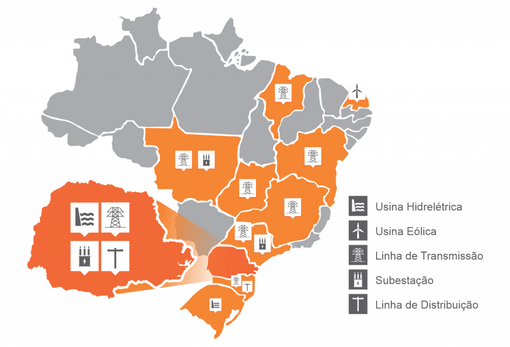Mapa empreendimentos COPEL